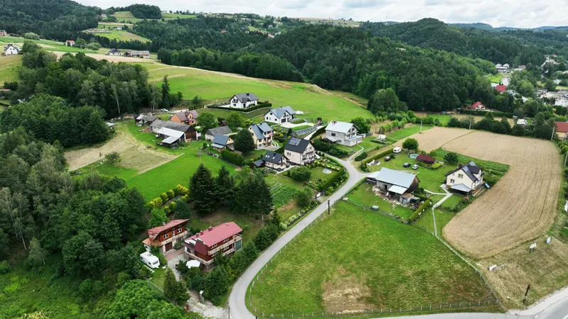 Okolica Gródka nad Dunajcem z lotu ptaka
